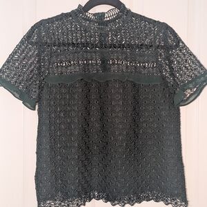 Zara Lace Blouse - Dark Green
